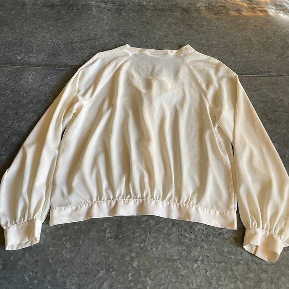 Vivienne Tam Tie Blouse Womens 6 Cream White Minimalist Pussycat Bow Top Shirt - Picture 6 of 9